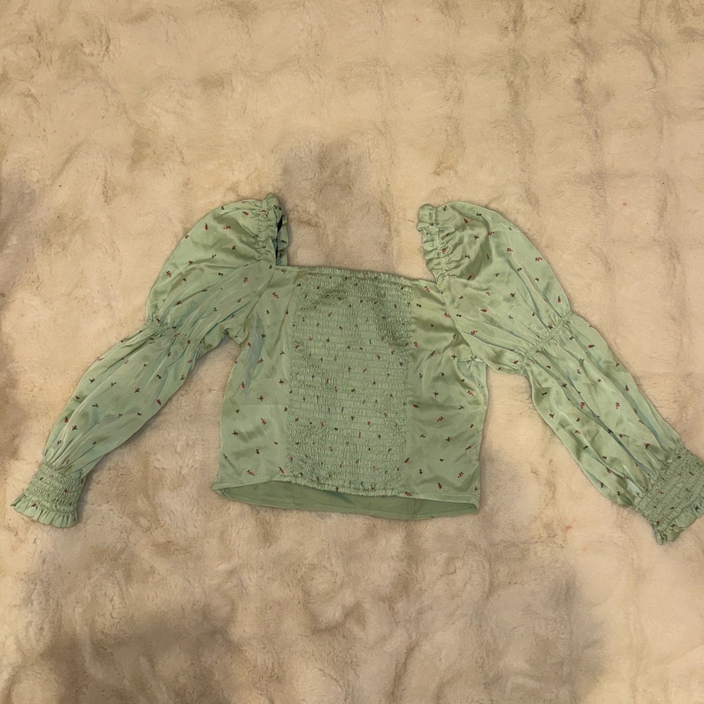 cute pastel green blouse